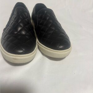 Quilted Black Slip-On Sneakers